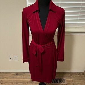 Calvin Klein Red Wrap Dress, Size 6